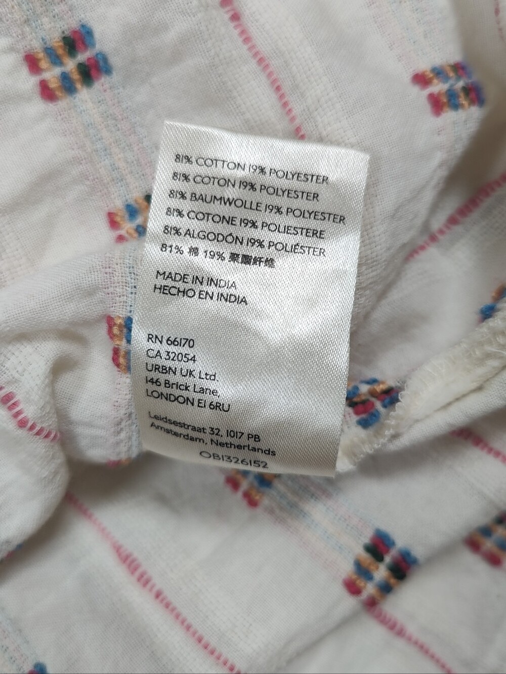 Pilcro The Bella Puff Sleeve Cotton Ivory Blouse Rainbow Embroided Size S - Picture 3 of 9